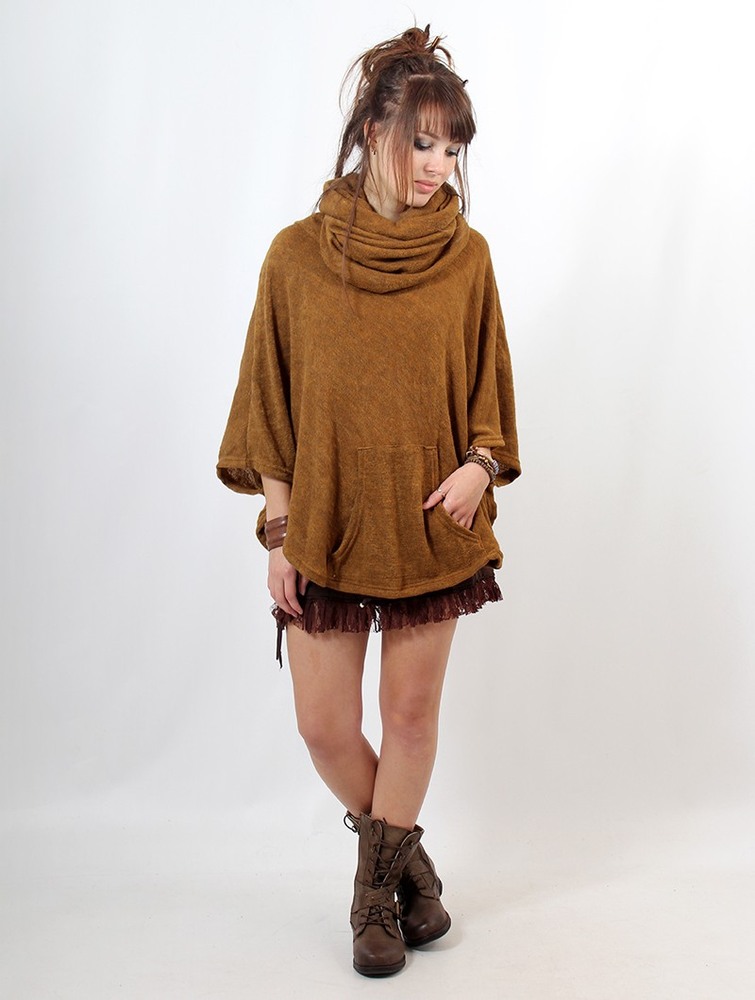 Poncza Toonzshop Taraka Poncho Damskie Rusty | YNALX-4782