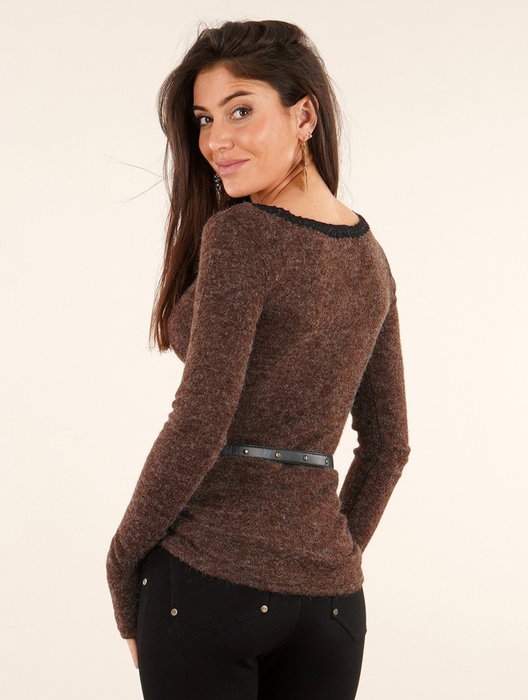 Pulower Toonzshop Aëlys Pullover Damskie Brązowe | LPUAX-7412