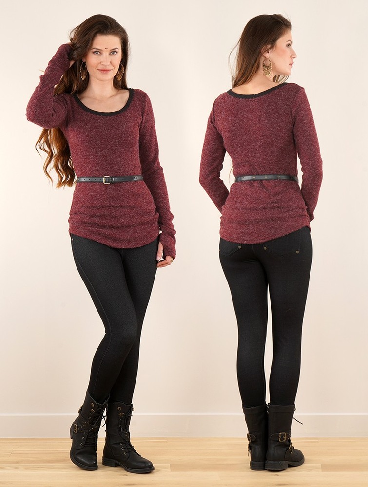 Pulower Toonzshop Aëlys Pullover Damskie Wine | XNCWT-3980