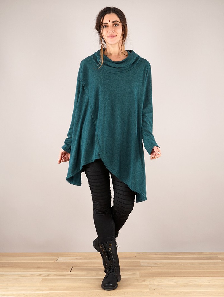 Pulower Toonzshop Inika Poncho Pullover Damskie Ciemny | GQKTA-8356