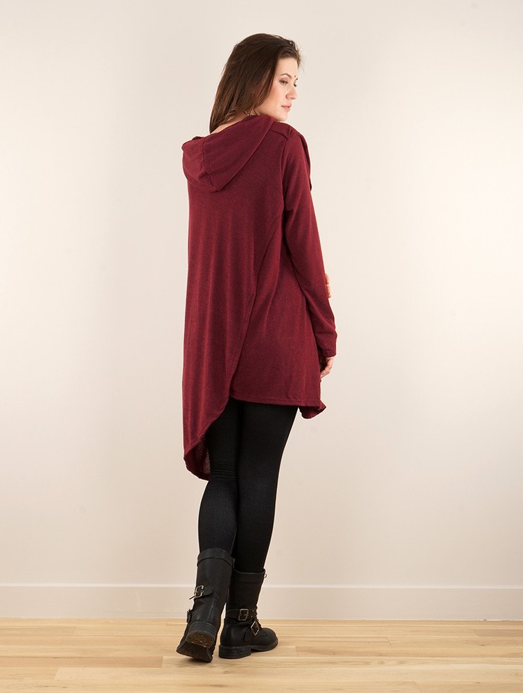 Pulower Toonzshop Inika Poncho Pullover Damskie Wine | WTBUF-0374