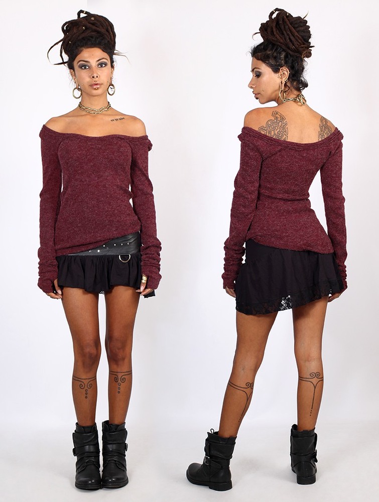 Pulower Toonzshop Ysïs Pullover Damskie Wine | FNTIU-6924