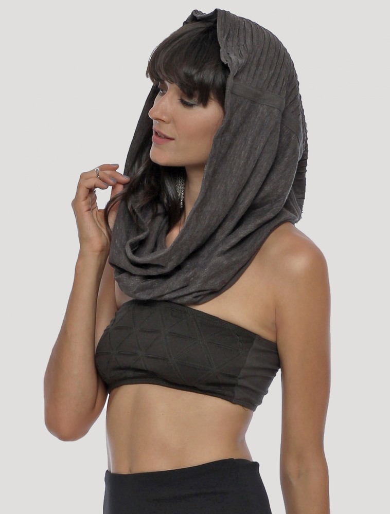 Scarves & Snoods Toonzshop Straps Hooded Neck Warmer Damskie Charcoal | ESYCH-8075