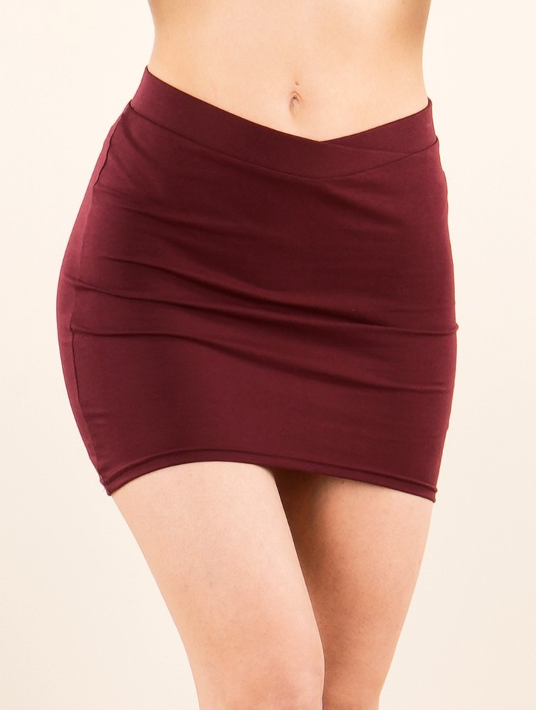 Spódnica Toonzshop Azzyö Mini Skirt Damskie Wine | BTPIR-0896