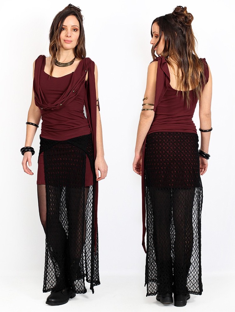 Spódnica Toonzshop Creature Crochet Skirt Damskie Wine | QRGMY-9463