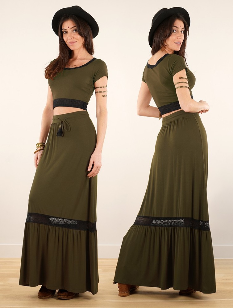 Spódnica Toonzshop Nimue Long Skirt Damskie Zielone | AHBGJ-1469