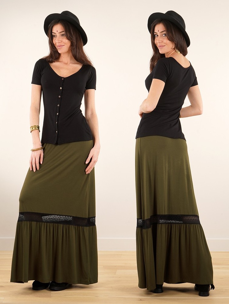 Spódnica Toonzshop Nimue Long Skirt Damskie Zielone | AHBGJ-1469