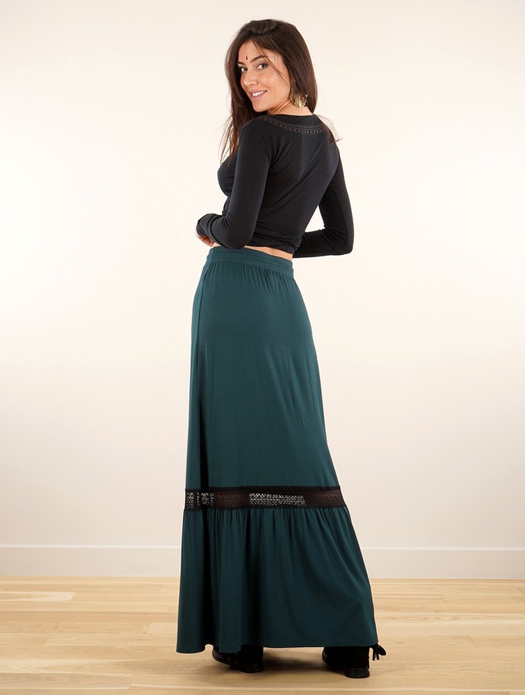 Spódnica Toonzshop Nimue Long Skirt Damskie Teal | AOENF-0765