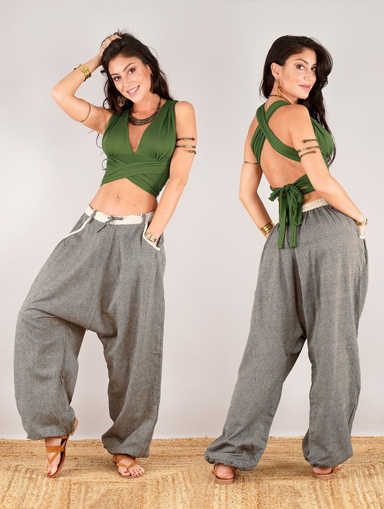 Spodnie Toonzshop Niharika Gender Neutral Sarouel Pants Damskie Szare Beżowe | ENGDO-1905