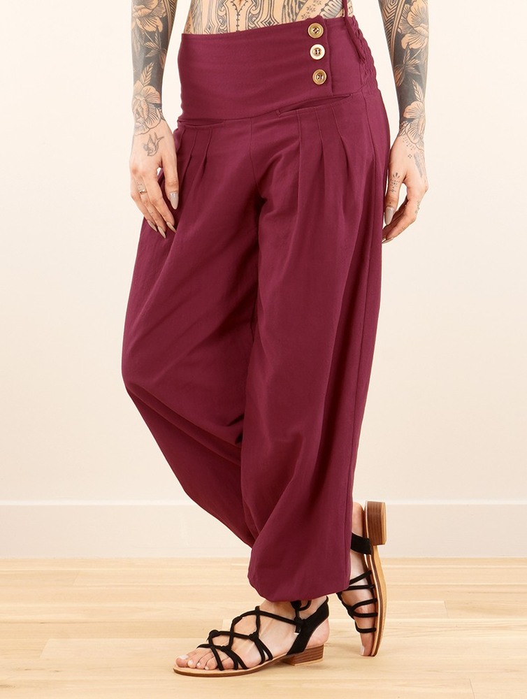 Spodnie Toonzshop Ravija Harem Pants Damskie Wine | UCTNE-4639