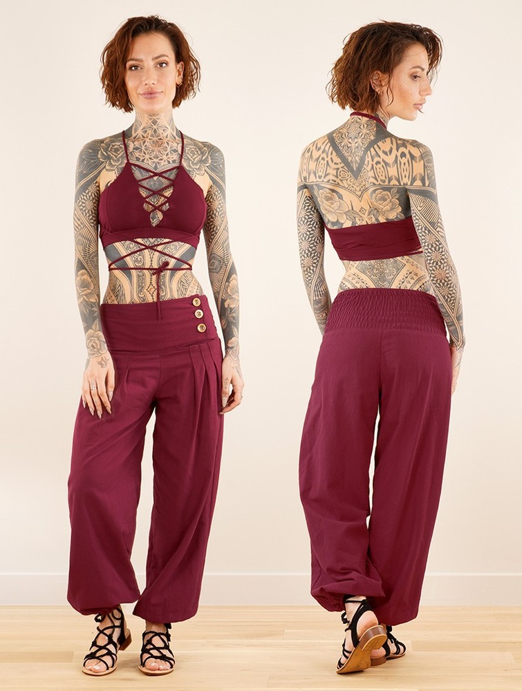 Spodnie Toonzshop Ravija Harem Pants Damskie Wine | UCTNE-4639