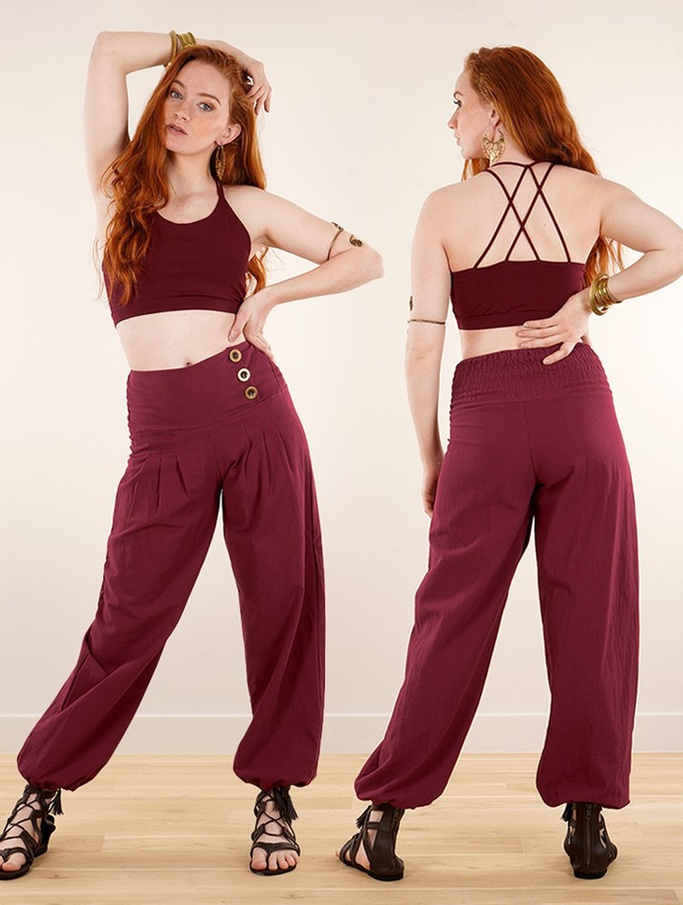 Spodnie Toonzshop Ravija Harem Pants Damskie Wine | UCTNE-4639