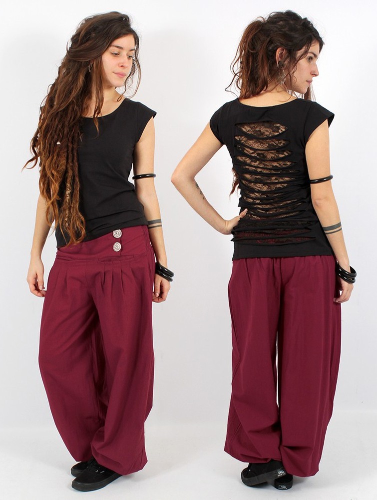 Spodnie Toonzshop Ravija Harem Pants Damskie Wine | UCTNE-4639