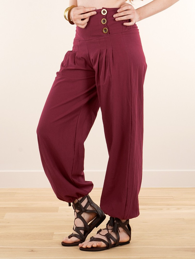 Spodnie Toonzshop Ravija Harem Pants Damskie Wine | UCTNE-4639