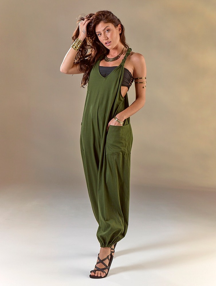 Spodnie Toonzshop Sampatti Harem Pant Overalls Damskie Zielone | BLTNS-4081