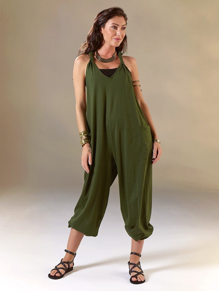 Spodnie Toonzshop Sampatti Harem Pant Overalls Damskie Zielone | BLTNS-4081