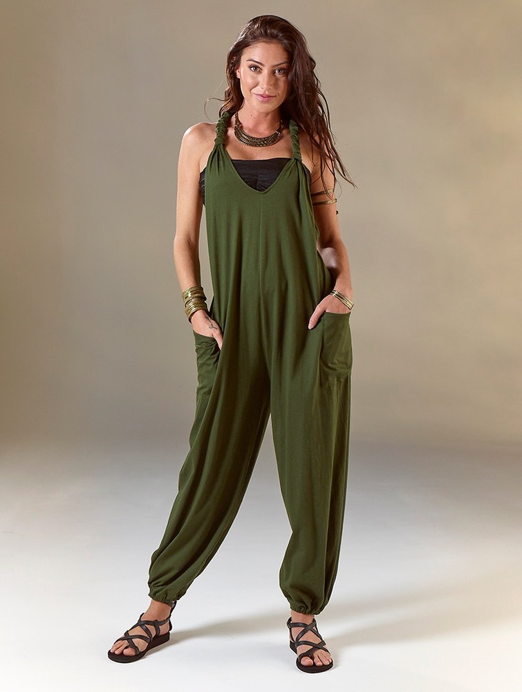 Spodnie Toonzshop Sampatti Harem Pant Overalls Damskie Zielone | BLTNS-4081