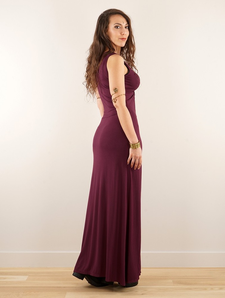 Sukienka Toonzshop Andreas Long Split Strappy Dress Damskie Wine | ZXGOL-3971