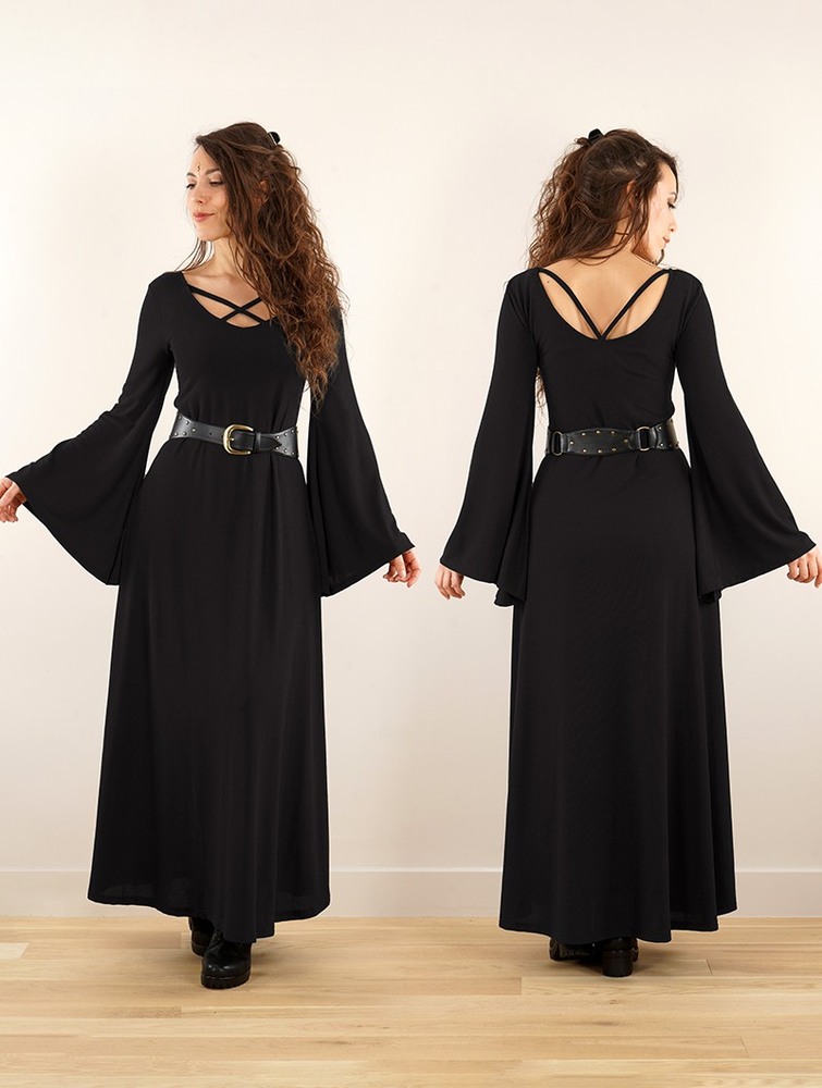 Sukienka Toonzshop Black Moon Reversible Long Dress Damskie Czarne | YWUNC-4189