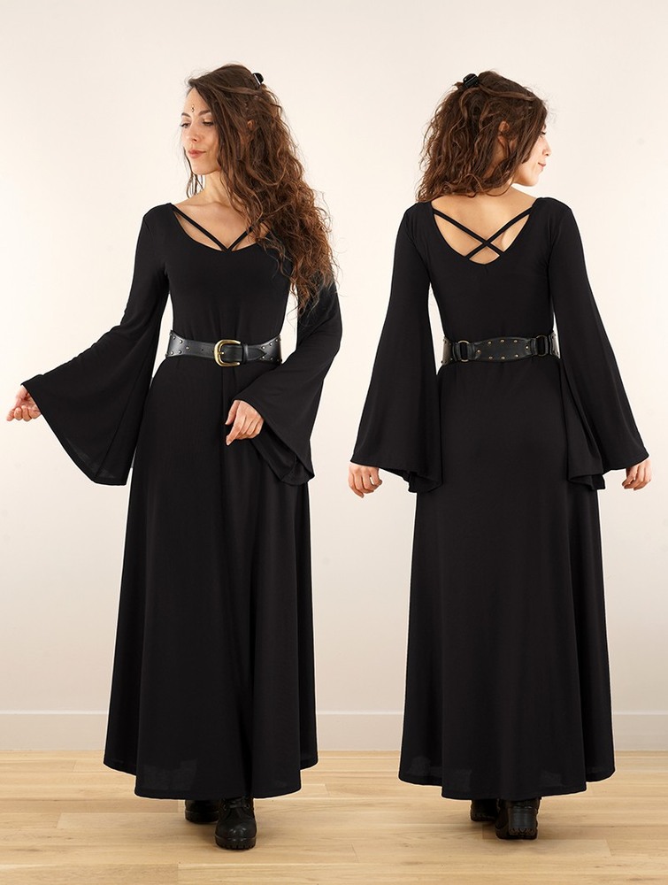 Sukienka Toonzshop Black Moon Reversible Long Dress Damskie Czarne | YWUNC-4189