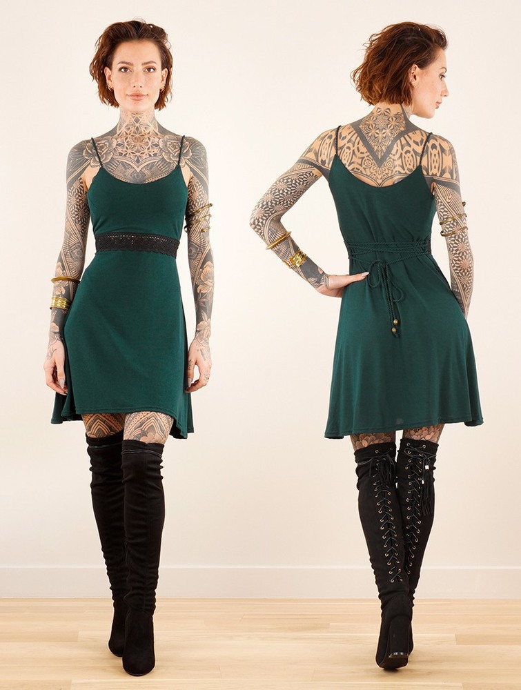 Sukienka Toonzshop Düune Skater Dress With Crochet Damskie Paw | GFRZU-2936