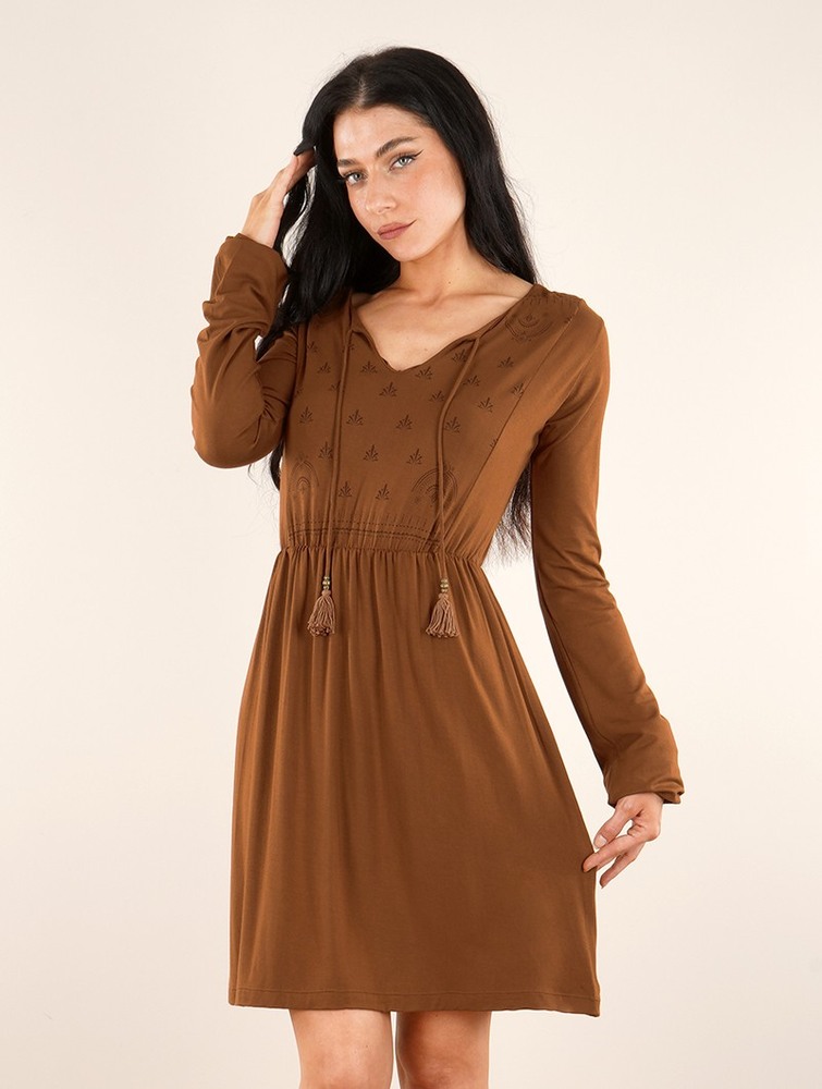 Sukienka Toonzshop Eireen Long Sleeve Dress Damskie Rusty | VGJRQ-5196