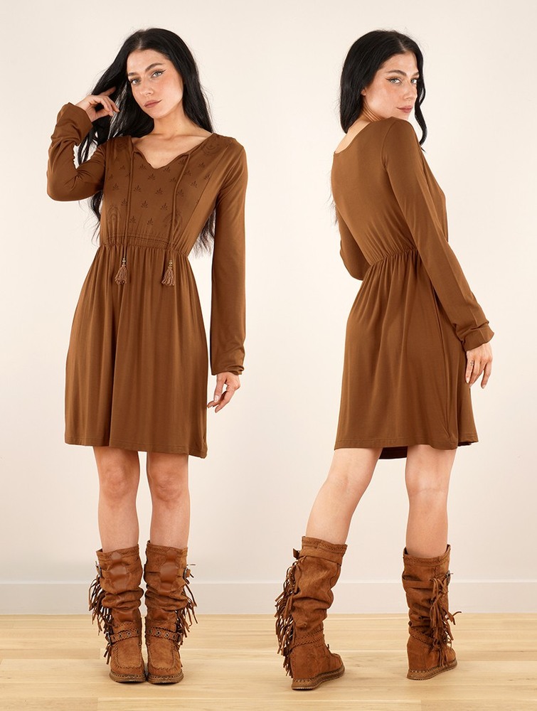 Sukienka Toonzshop Eireen Long Sleeve Dress Damskie Rusty | VGJRQ-5196