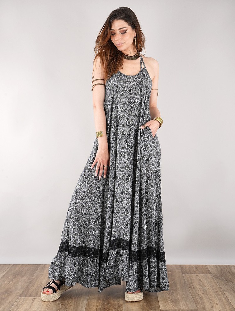 Sukienka Toonzshop Gaia Long Dress Damskie Czarne | RECQT-7904