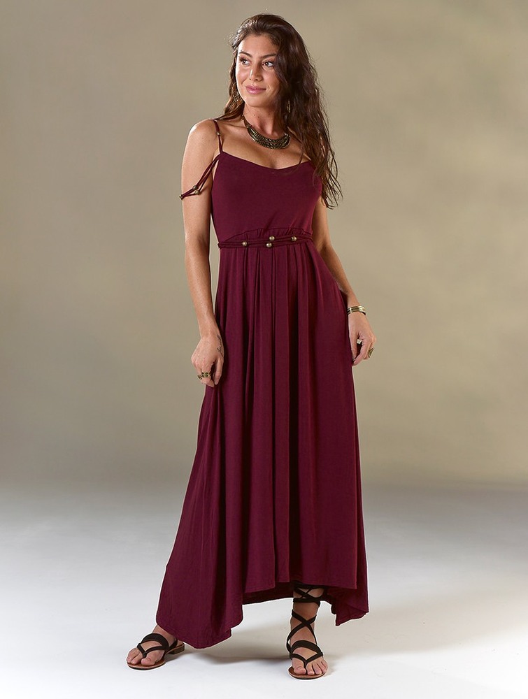 Sukienka Toonzshop Massaläa Long Dress Damskie Wine | EFPQT-5246