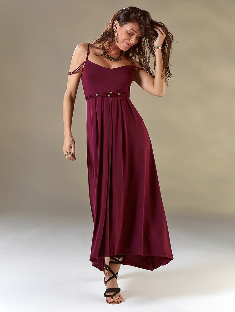 Sukienka Toonzshop Massaläa Long Dress Damskie Wine | EFPQT-5246