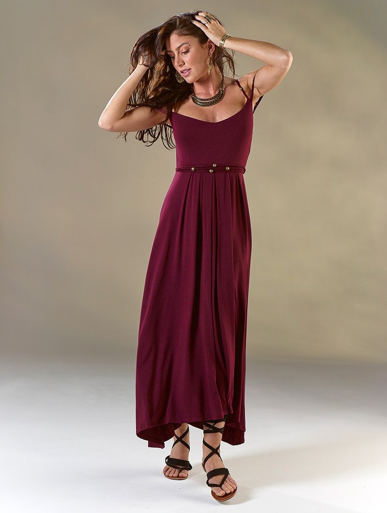 Sukienka Toonzshop Massaläa Long Dress Damskie Wine | EFPQT-5246