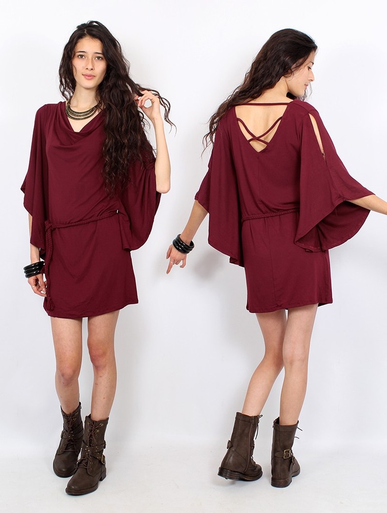 Sukienka Toonzshop Moonaï Dress Damskie Wine | VOZQC-4615