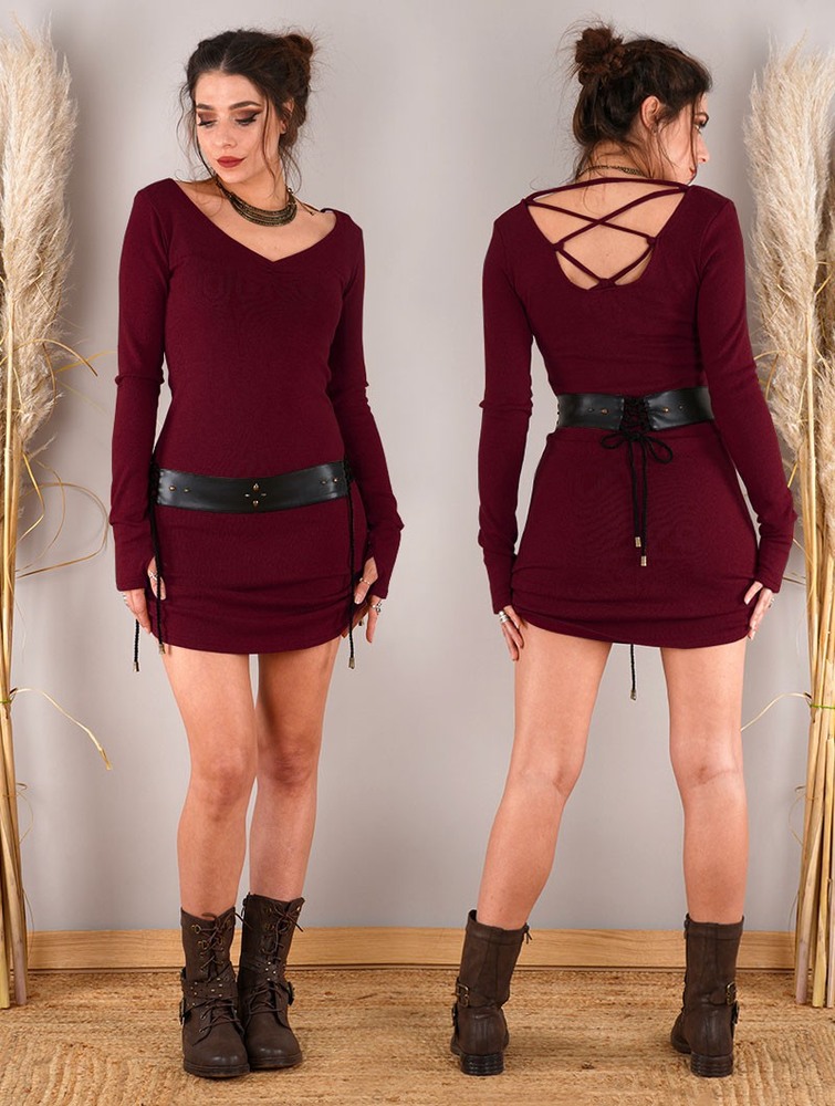 Sukienka Toonzshop Nikkäa Sweater Dress Damskie Wine | FUIKP-7543