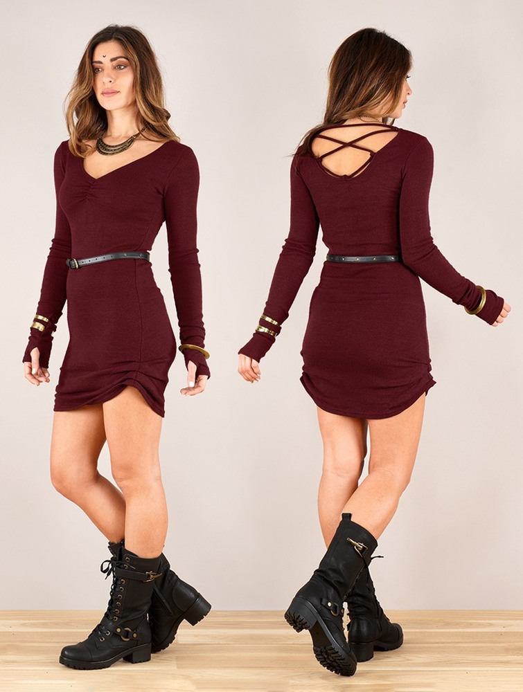 Sukienka Toonzshop Nikkäa Sweater Dress Damskie Wine | FUIKP-7543