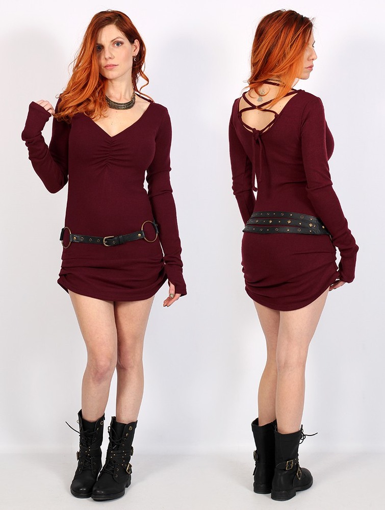 Sukienka Toonzshop Nikkäa Sweater Dress Damskie Wine | FUIKP-7543