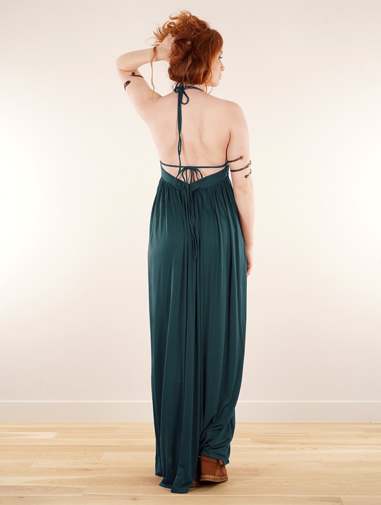 Sukienka Toonzshop Nolofinwe Strappy Bare Back Long Dress And Harem Pant Overalls Damskie Niebieskie | FOBZT-6985