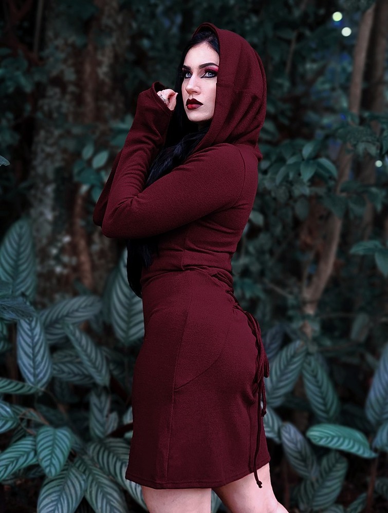 Sukienka Toonzshop Shaë Sweater Dress Damskie Wine | ZOAIV-8763