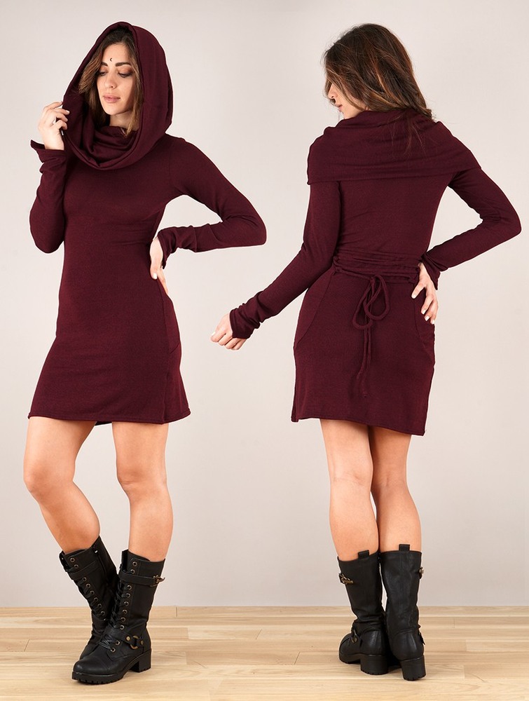 Sukienka Toonzshop Shaë Sweater Dress Damskie Wine | ZOAIV-8763