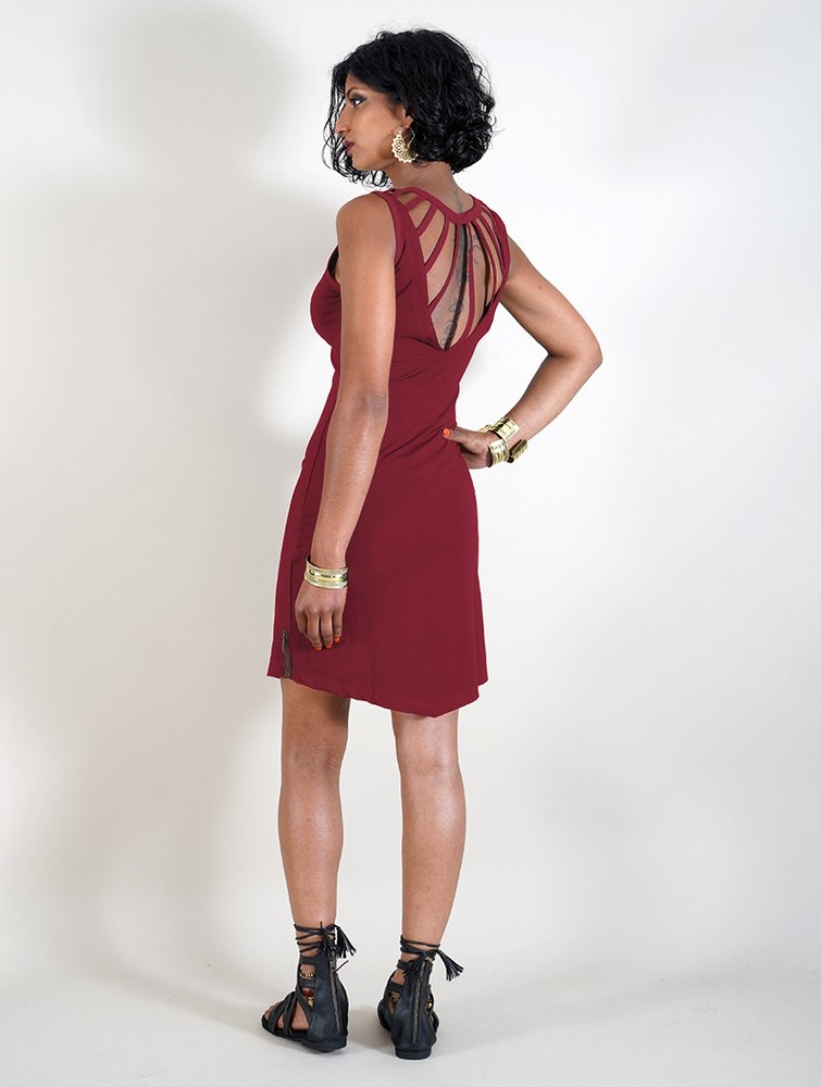 Sukienka Toonzshop Sumatra Bare Back Dress Damskie Wine | JFDYZ-4357