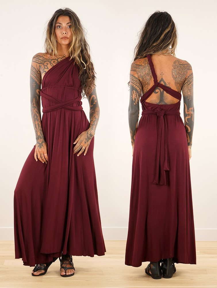 Sukienka Toonzshop Wakiza Long Infinity Dress Damskie Wine | HQSCZ-4079