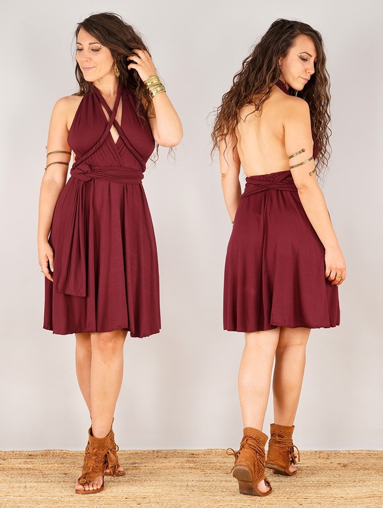 Sukienka Toonzshop Wakiza Short Infinity Dress Damskie Wine | YTFLV-8741