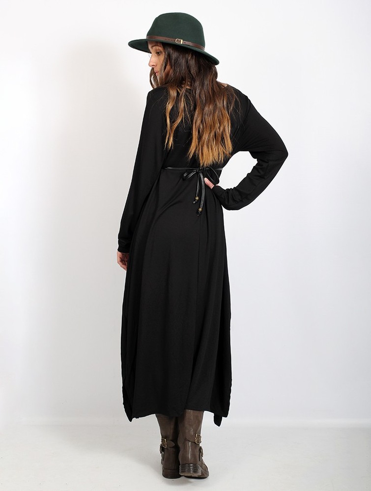 Sukienka Toonzshop Wasilah Long Sweater Dress Damskie Czarne | HJOYC-6132