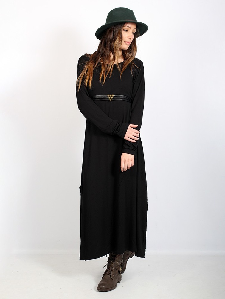 Sukienka Toonzshop Wasilah Long Sweater Dress Damskie Czarne | HJOYC-6132