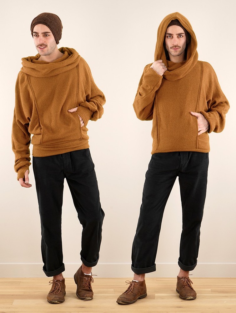 Sweter Toonzshop Helixx Retractable Hooded Long Sweater Damskie Rusty | WKQEF-0321