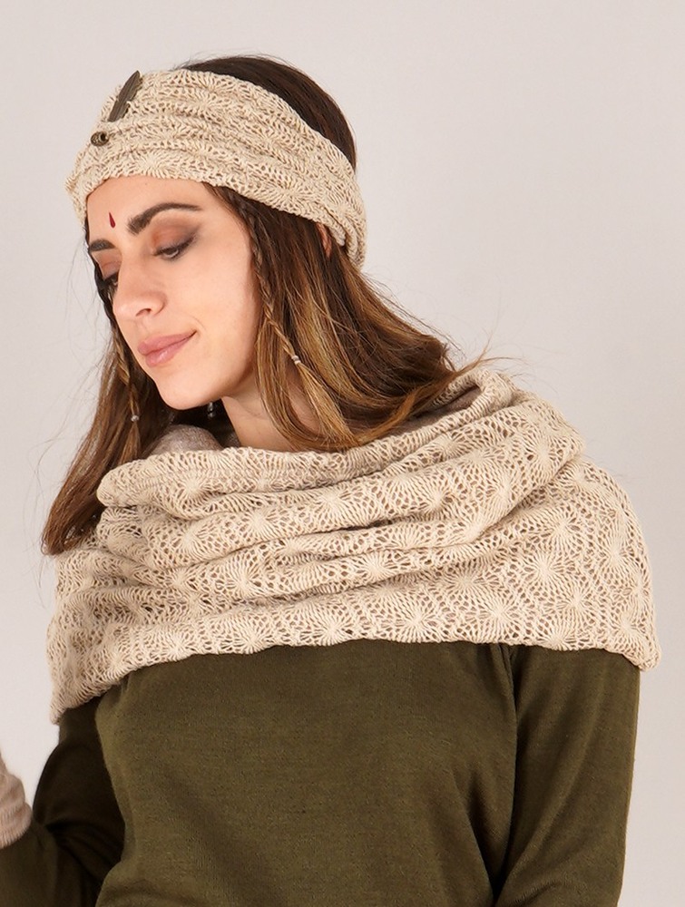 Szalik Toonzshop Oöna Crochet Snood Scarf Damskie Beżowe | UEVPN-4798