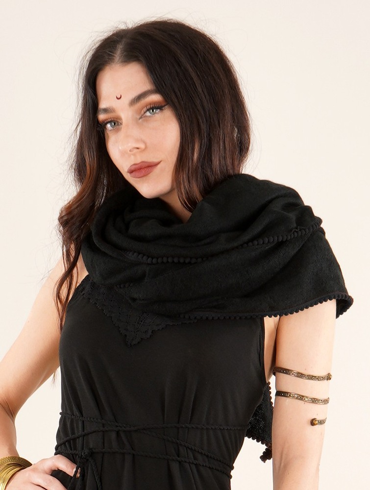 Szalik Toonzshop Zahïoo Shawl-scarf Damskie Czarne Czarne | XYONZ-1903